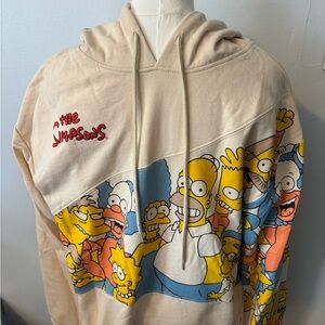 Beige The Simpsons Graphic Crewneck Hoodie - Men